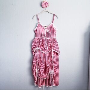 Tunnel Vision Red and White Gingham Convertible Beatrice Dress